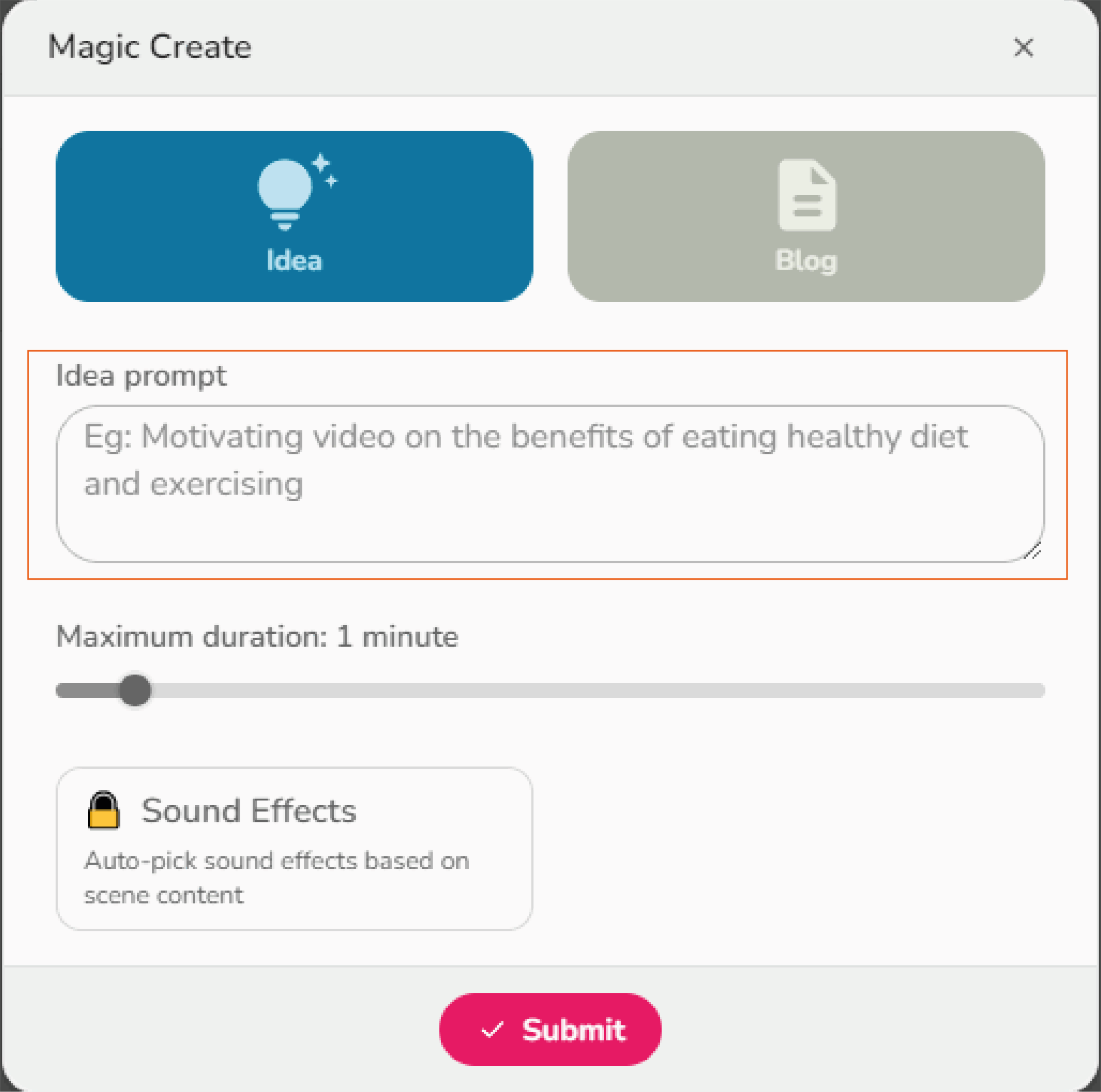 magic create audio promp